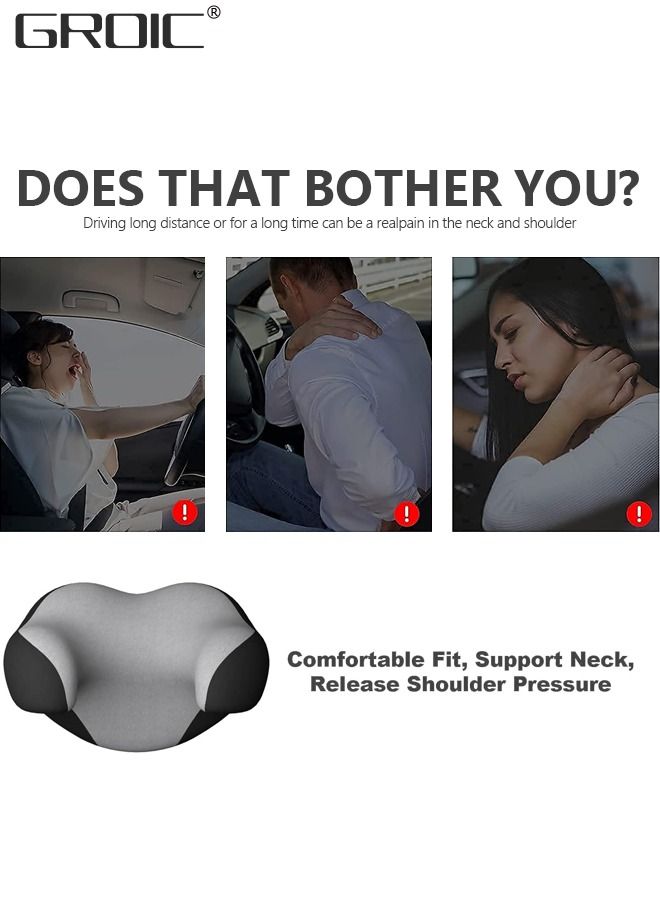 GROIC Car Headrest Pillow,Car Neck Pillow,Memory Foam Neck Pillow for Neck Pain Relief,U-Shaped Ergonomic Design Soft Travel Head Pillow for Sleeping and Resting in Car and Office - Image 4