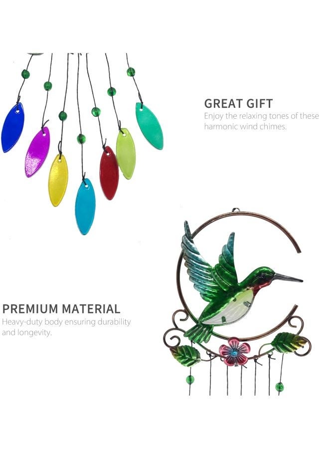 NIBEMINENT Bird Shaped Wind Chime Green/Blue/Silver - Image 3