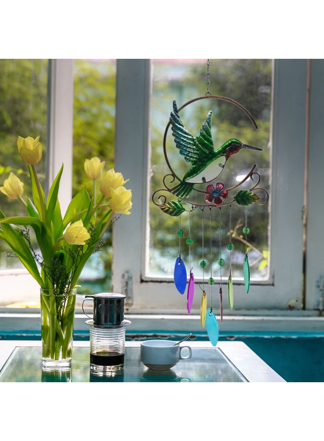 NIBEMINENT Bird Shaped Wind Chime Green/Blue/Silver - Image 4