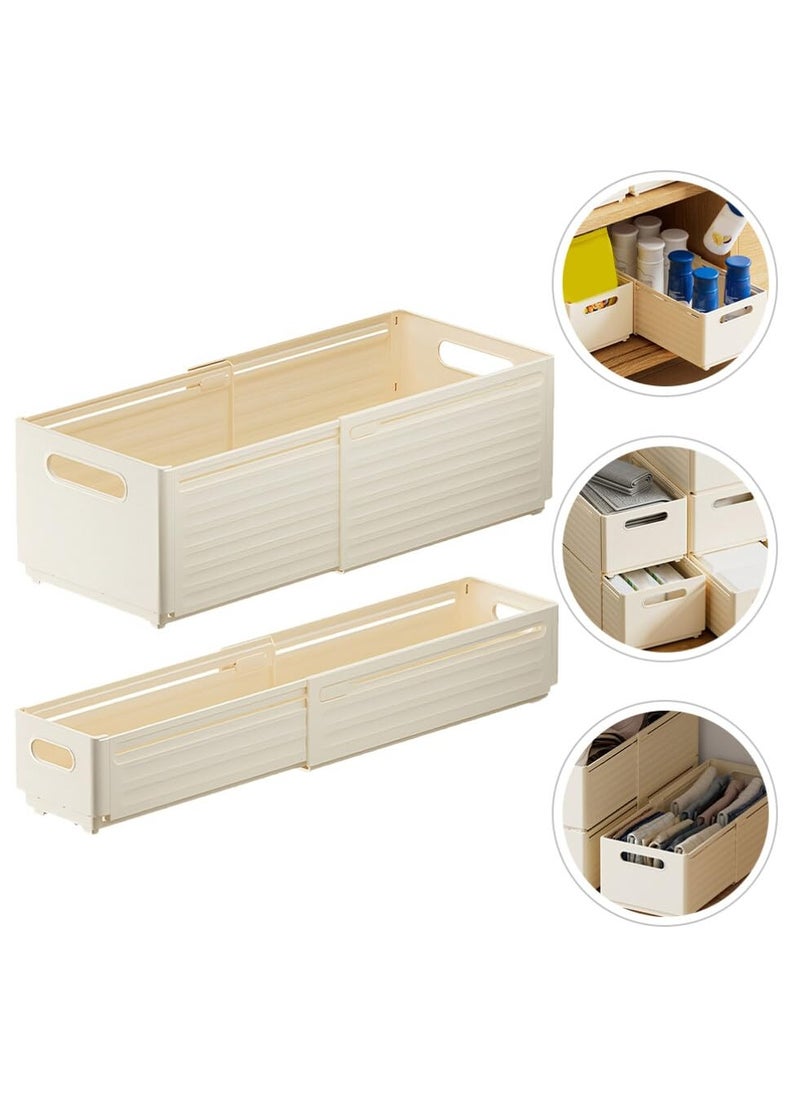 SYOSI - 2 Pcs S Drawer Underwear Organizers, Extension-type Socks Storage Cases, Stackable Closet Organizers and Storage Box for Bras, Socks, Scarves, Ties, Belt - Image 1