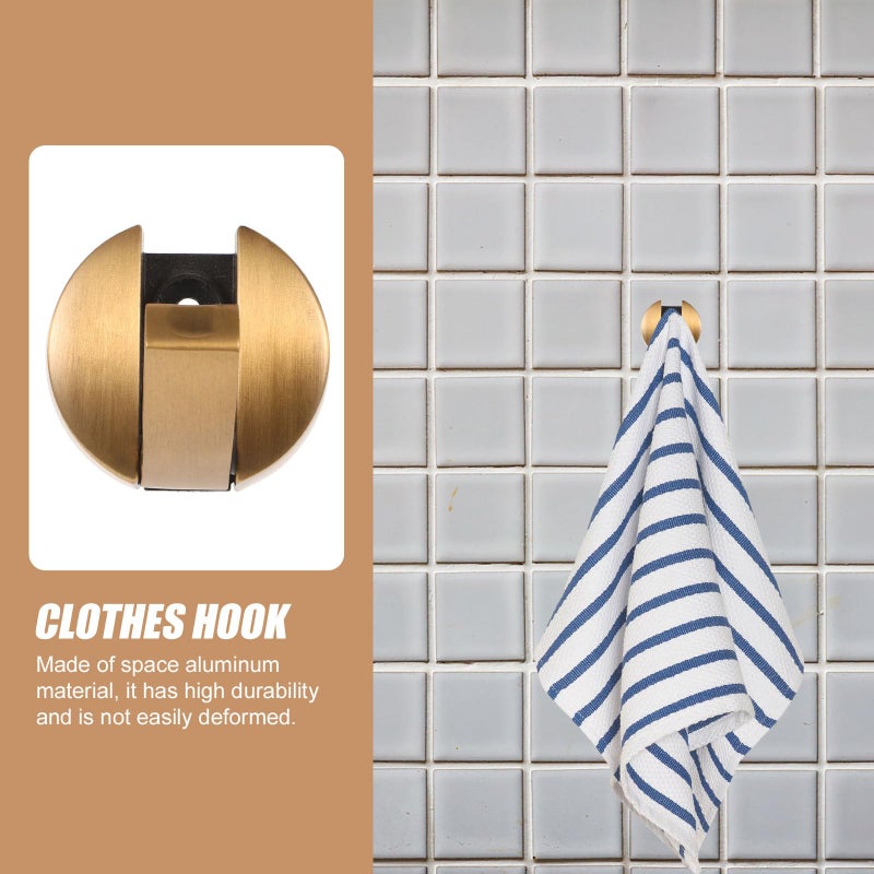 Copper Space Aluminum Folding Wall Hook For Towels Coats Bathroom Bedroom - Image 5
