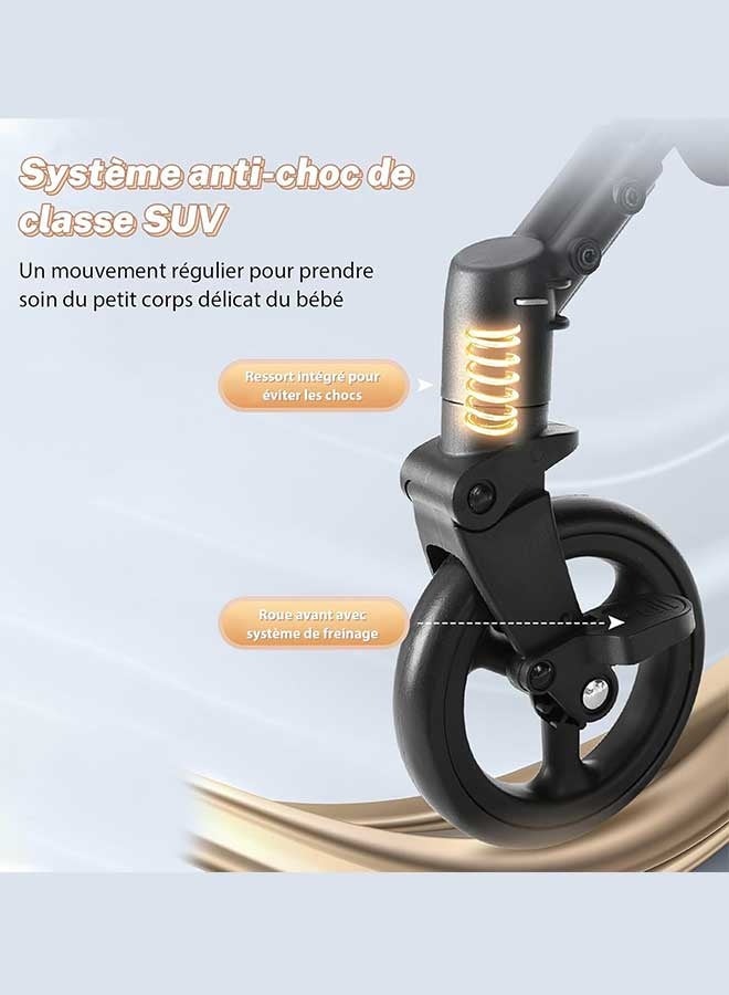 الأورلار عربة أطفال خفيفة ثنائية الاتجاه – صغيرة الحجم ومناسبة للسفر، قابلة للطي بيد واحدة، تصميم فائق الخفة، مقعد متعدد الأوضاع مع مظلة شمس كبيرة، مناسبة من ٠ إلى ٣٦ شهرًا - Image 5