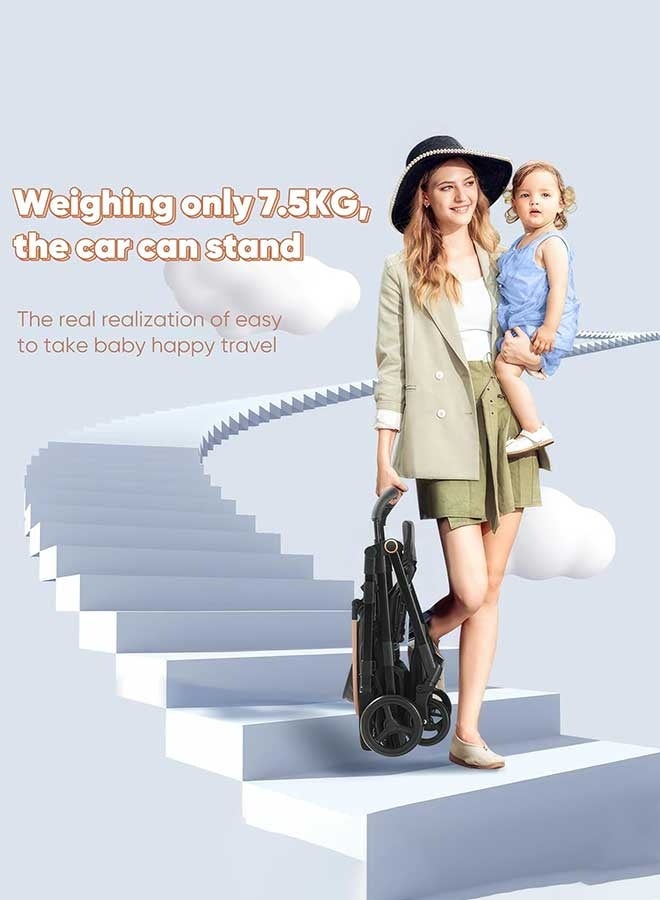 Aurlar Lightweight Two-Way Baby Stroller – Portable & Compact Pushchair, Reversible and One-Hand Easy Fold, Ultra-Light Design, Multi-Recline Seat with Large Sun Canopy, For 0–36 Months - Image 3