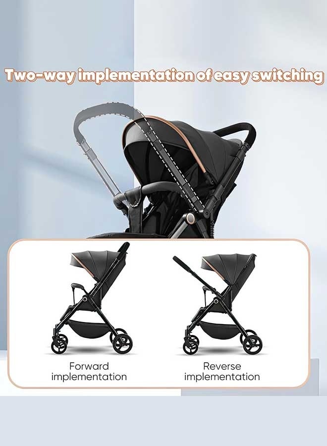 Aurlar Lightweight Two-Way Baby Stroller – Portable & Compact Pushchair, Reversible and One-Hand Easy Fold, Ultra-Light Design, Multi-Recline Seat with Large Sun Canopy, For 0–36 Months - Image 5