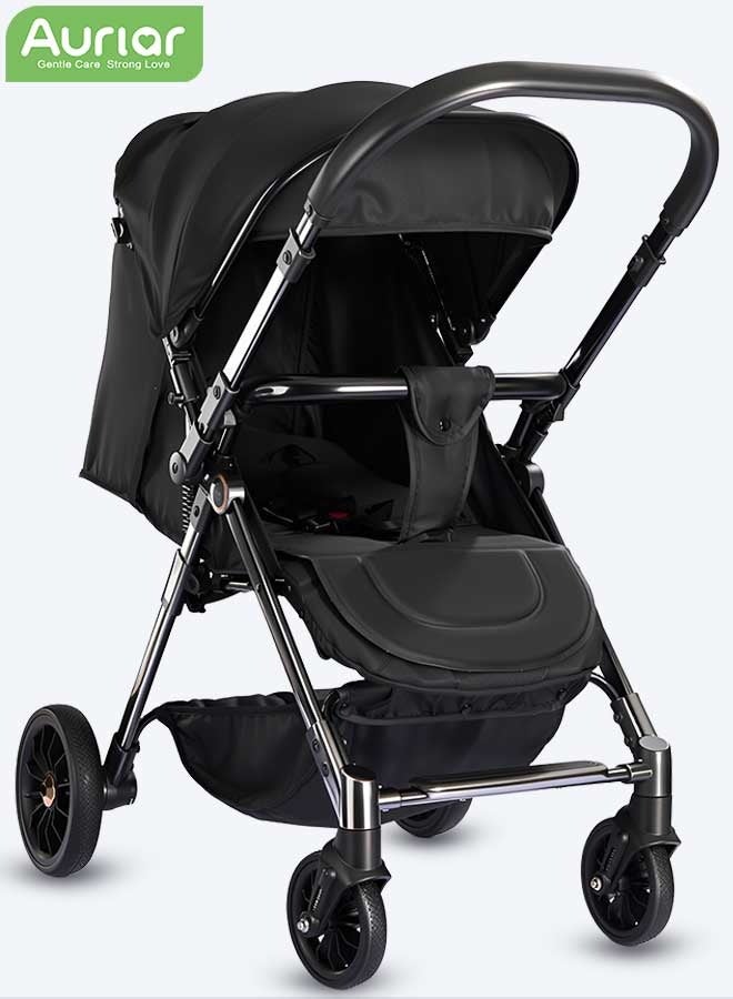 Aurlar Lightweight Two-Way Baby Stroller – Portable & Compact Pushchair, Reversible and One-Hand Easy Fold, Ultra-Light Design, Multi-Recline Seat with Large Sun Canopy, For 0–36 Months - Image 1