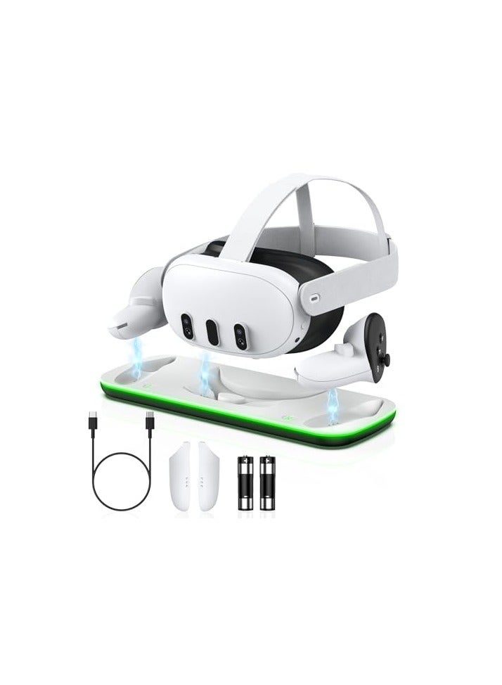 erorex for Quest 3 VR Charging Dock, Charging Station for Quest 3 VR Headset and Touch Controller - Image 1
