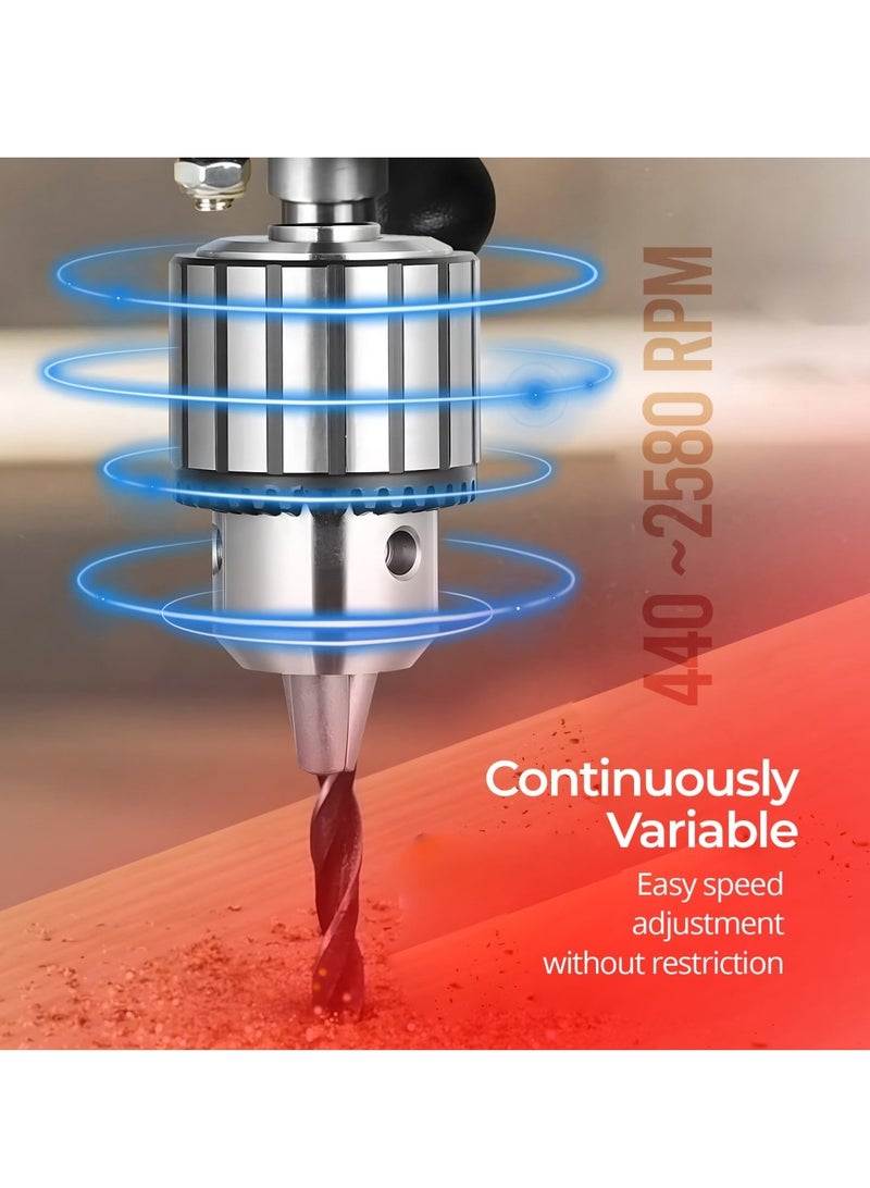 عفرا مكبس حفر AFRA، 16 مم، 550 وات، 440 ~ 2580 دورة في الدقيقة، سعة ظرف 16 مم كحد أقصى، تعديل السرعة الميكانيكية، محرك حثي قوي، AFT-16-550DPRD، ضمان لمدة عام - Image 4