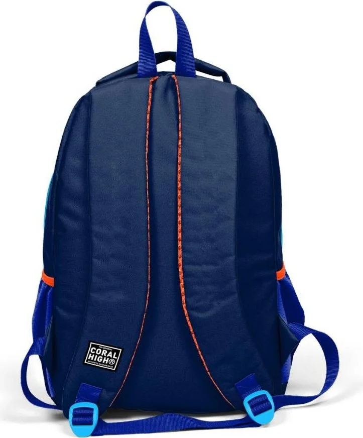 CORAL HIGH Kids Navy Blue Basketball Patterned 2-Piece School Bag Set GOSET0214405