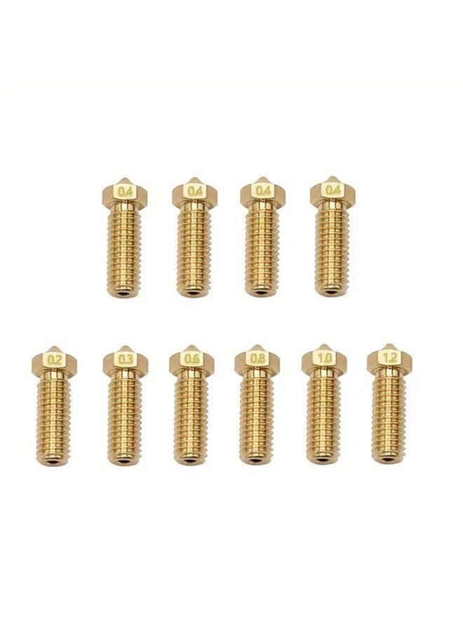10pcs M6 Thread Brass Nozzle 0 4mm For Artillery Sidewinder X1 X2 3D Printer - Image 2