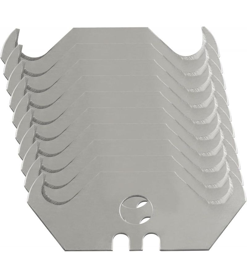 Multi Functional Hook Shaped Blade Steel Razor Blade Safety Corner Storage Box Curved Blade Suitable For Cutting Carpets Wallpaper And Roofing Materials 49pcs - Image 3