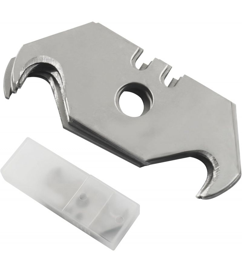 Multi Functional Hook Shaped Blade Steel Razor Blade Safety Corner Storage Box Curved Blade Suitable For Cutting Carpets Wallpaper And Roofing Materials 49pcs - Image 1