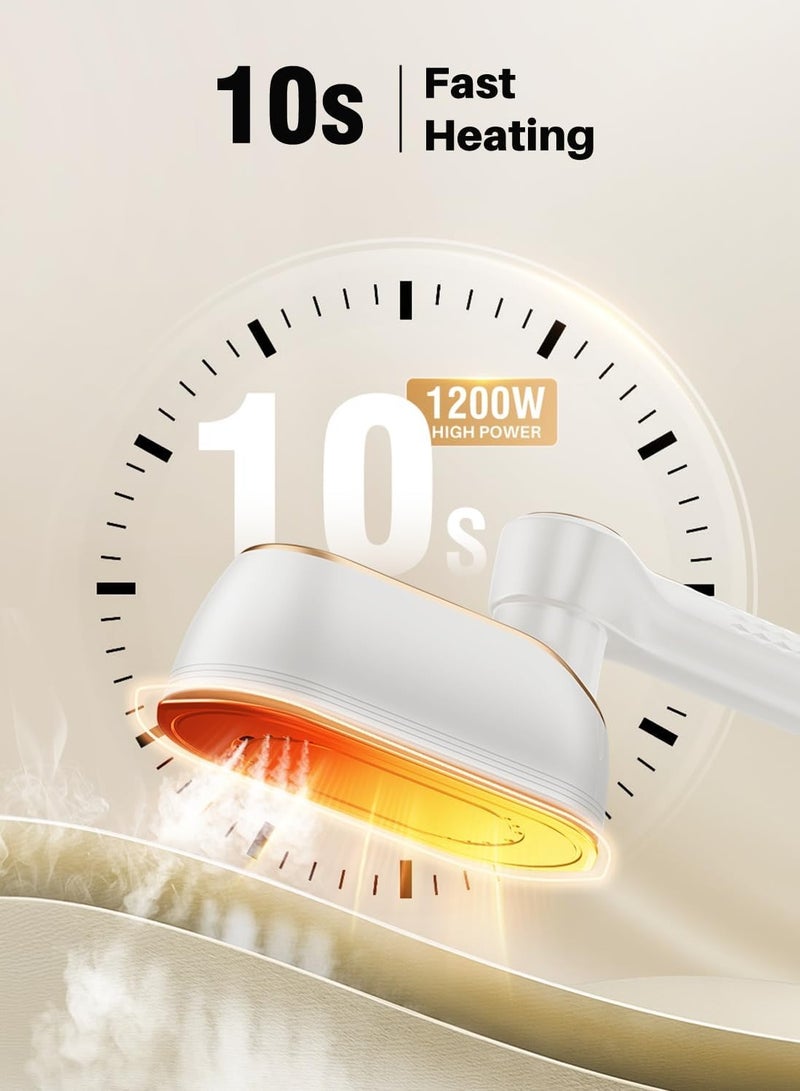 EVEREEN Travel Steamer Iron For Clothes 1200W Portable Handheld Steamer Iron 4 Mode With LCD Display 10s Fast Heating 180° Swivel Handle Powerful Wrinkle Remover Garment Steamer For Home Dorm Travel  - Image 3