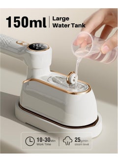 EVEREEN Travel Steamer Iron For Clothes 1200W Portable Handheld Steamer Iron 4 Mode With LCD Display 10s Fast Heating 180° Swivel Handle Powerful Wrinkle Remover Garment Steamer For Home Dorm Travel  - Image 4