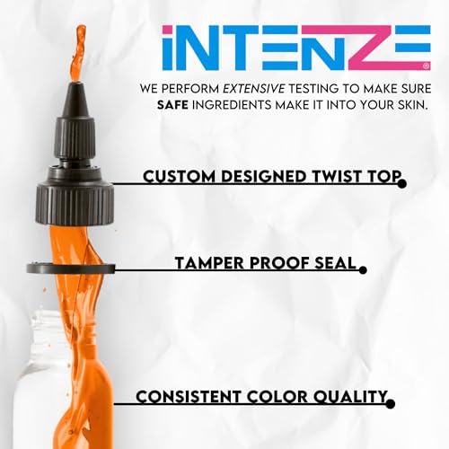 Intenze Hard Orange Tattoo Ink 1oz with Excellent Long-Lasting Opacity, Made in USA, Exceptional Skin Coverage, Sterilized and Direct from The Manufacturer. - Image 3