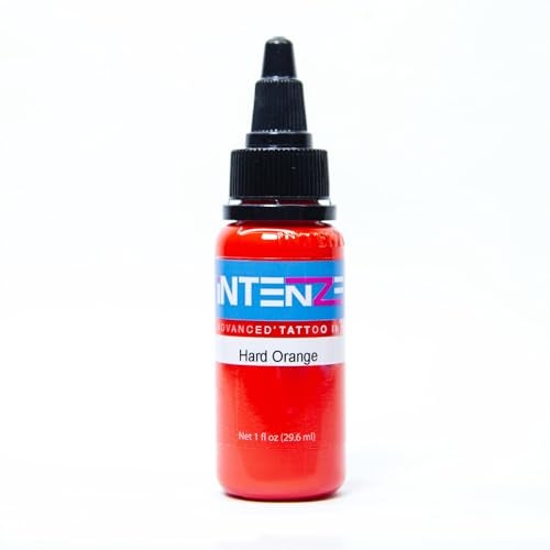 Intenze Hard Orange Tattoo Ink 1oz with Excellent Long-Lasting Opacity, Made in USA, Exceptional Skin Coverage, Sterilized and Direct from The Manufacturer. - Image 1
