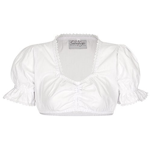 Schöneberger Trachten Couture Authentic German Dirndl Blouse White - Traditional Bavarian Oktoberfest Blouse White Viva (US:4/EU:36) - Image 2