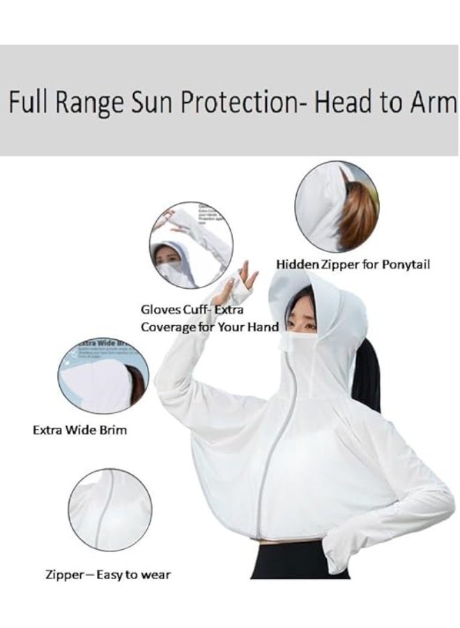 Alexvyan Womens Sun Protection Jacket Uv Jacket-white - Image 4