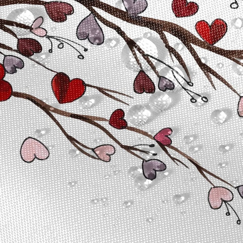 Umpoo Happy Valentine's Day Shower Curtain for Bathroom Romantic Red Love Heart Trees Branches February 14 Shower Curtain with Hooks Decorative Waterproof, 60x72 Inch - Image 5