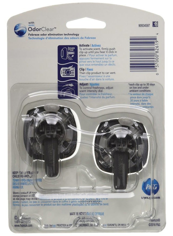 febreze Car Air Fresheners, New Car Scent, Odor Eliminator for Strong Odors Car Vent Clips (2 Count) - Image 2