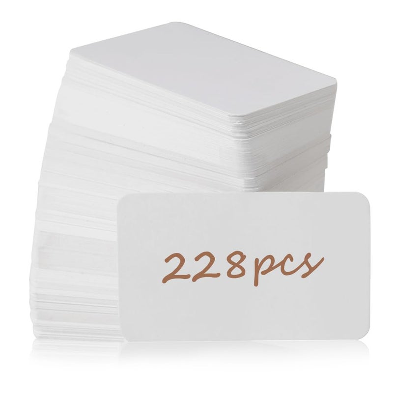 Primbeeks 228pcs Premium Blank White Business Cards, 3.5" x 2.2" Small Note Kraft Paper, Double-Sided, Multi-Use - Image 1