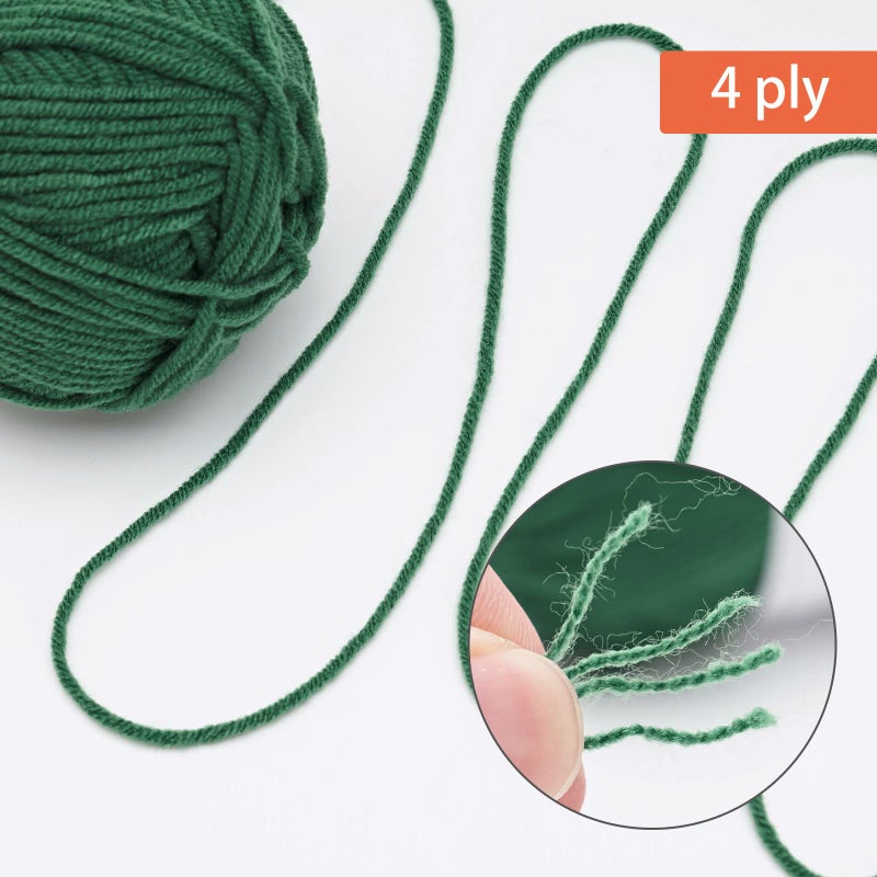 NICEEC 300g Soft Assorted Colors Yarn - Sport Weight,100% Acrylic, 4 Ply, Bonbons Yarn for Crochet & Knit, DIY Project Starter Kit for Kids or Adults(Total 870yds) - Green Series - Image 3
