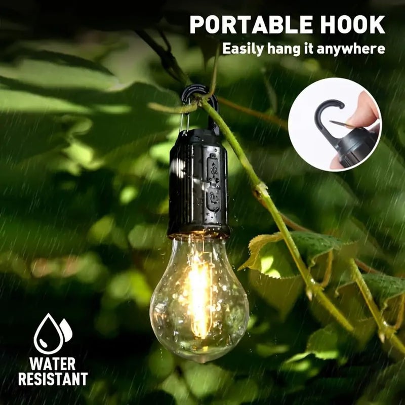 Wrixty Wrixty 3 Modes Camping Lamps Long Range Emergency Lights Portable Top with Hook Rechargeable Camping Bulb Light with Hook for Camping Hiking Backpacking Emergency Outage Round  - Image 4