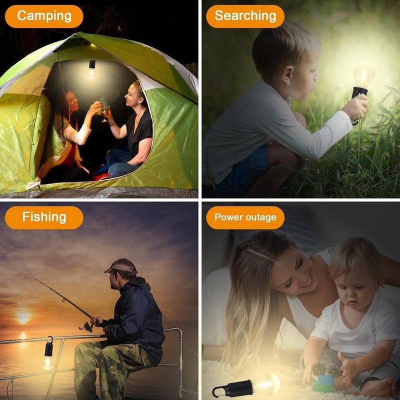 Wrixty Wrixty 3 Modes Camping Lamps Long Range Emergency Lights Portable Top with Hook Rechargeable Camping Bulb Light with Hook for Camping Hiking Backpacking Emergency Outage Round  - Image 5