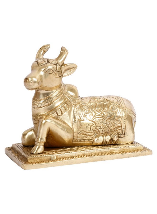 ARTVARKO تمثال ناندي الب brass من ARTVARKO، تمثال روحي فاستو شيفا ناندي، ثور كامدهينو للعبادة الدينية وزينة معبد المكتب المنزلي، قطعة عرض بطول 5.5 إنش - Image 2