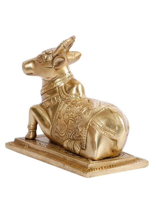 ARTVARKO تمثال ناندي الب brass من ARTVARKO، تمثال روحي فاستو شيفا ناندي، ثور كامدهينو للعبادة الدينية وزينة معبد المكتب المنزلي، قطعة عرض بطول 5.5 إنش - Image 4