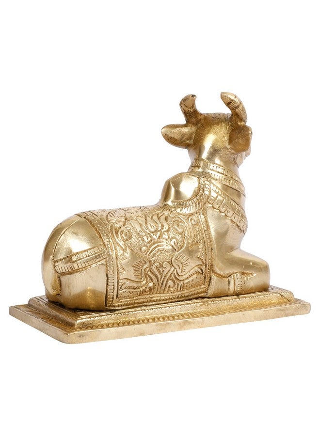 ARTVARKO تمثال ناندي الب brass من ARTVARKO، تمثال روحي فاستو شيفا ناندي، ثور كامدهينو للعبادة الدينية وزينة معبد المكتب المنزلي، قطعة عرض بطول 5.5 إنش - Image 5