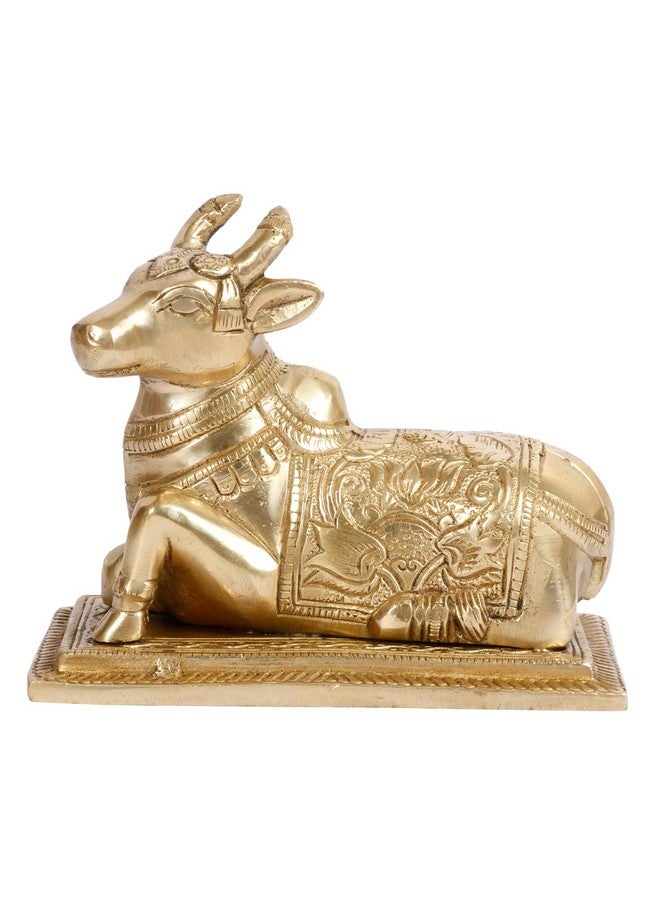 ARTVARKO تمثال ناندي الب brass من ARTVARKO، تمثال روحي فاستو شيفا ناندي، ثور كامدهينو للعبادة الدينية وزينة معبد المكتب المنزلي، قطعة عرض بطول 5.5 إنش - Image 3