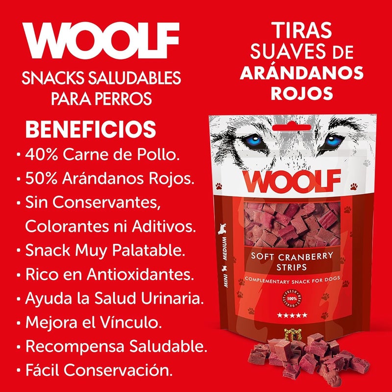 Woolf Detachable clean Soft Cranberry Strips for Dog and Cat 100 g Multi-price design picks - Image 4