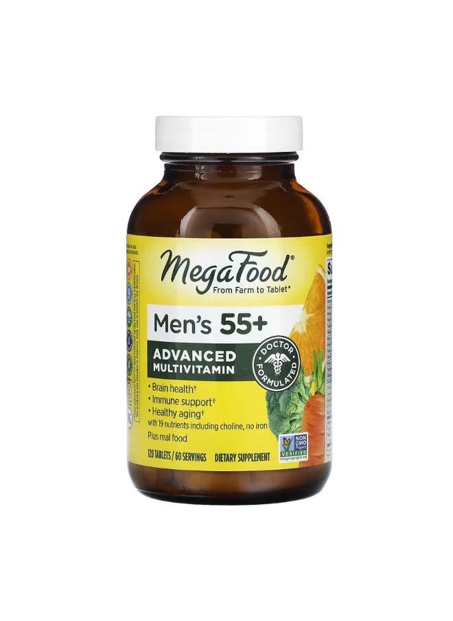 MegaFood Mens 55 Advanced Multivitamin 120 Tablets  - Image 1