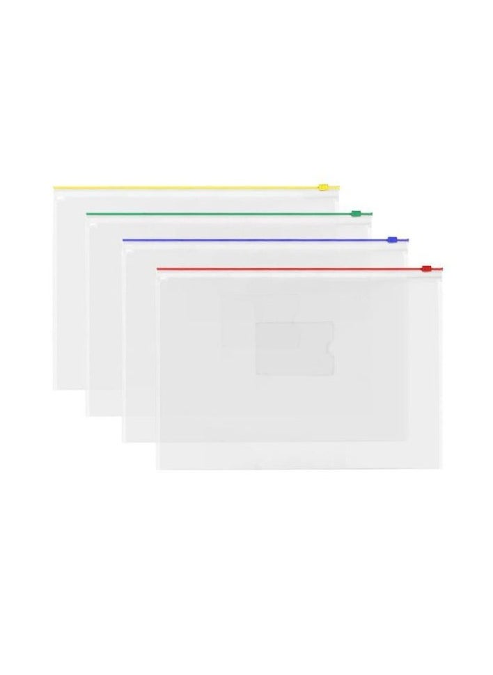 Terabyte - Transparent Data Envelope With Zipper Slide Clouser A4 Pack of 4 - Image 1