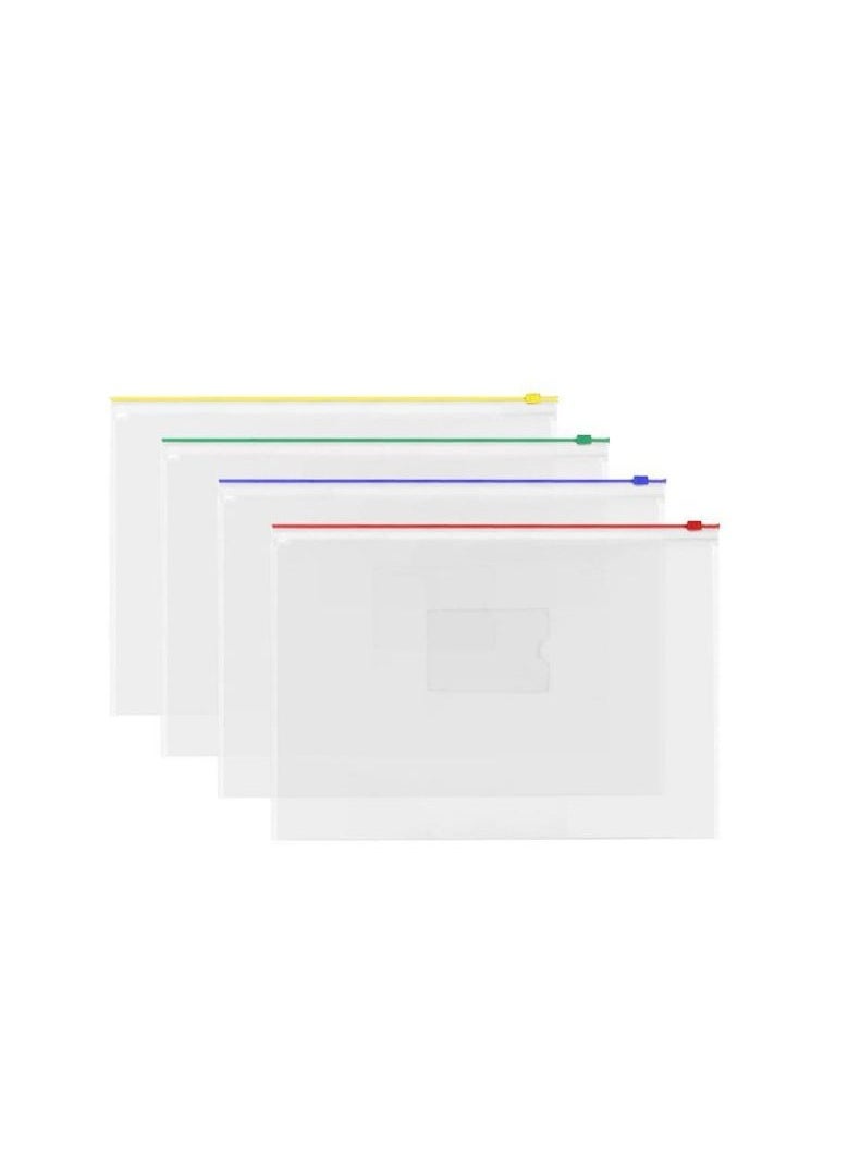 Terabyte - Transparent Data Envelope With Zipper Slide Clouser A4 Pack of 4 - Image 1