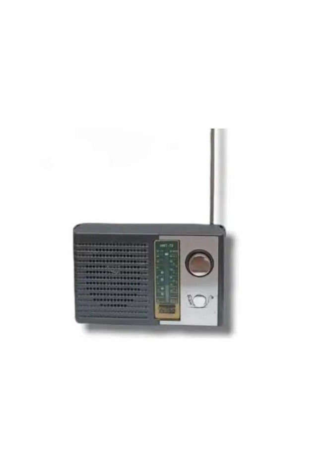HMT-72 Portable Radio Receiver with Tuning and Volume Control, Black - Image 1