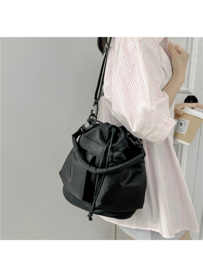 ميكسد شخصية واحدة حقيبة الكتف عارضة سحب الحبل أضعاف حقيبة قدرة كبيرة محمولة حقيبة نايلون دلو - Image 2