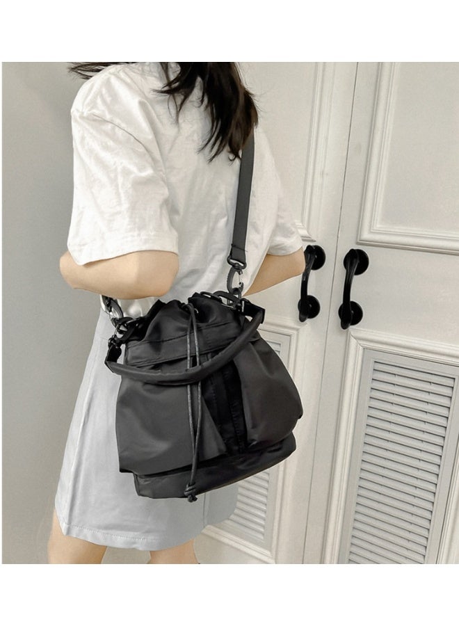 ميكسد شخصية واحدة حقيبة الكتف عارضة سحب الحبل أضعاف حقيبة قدرة كبيرة محمولة حقيبة نايلون دلو - Image 5