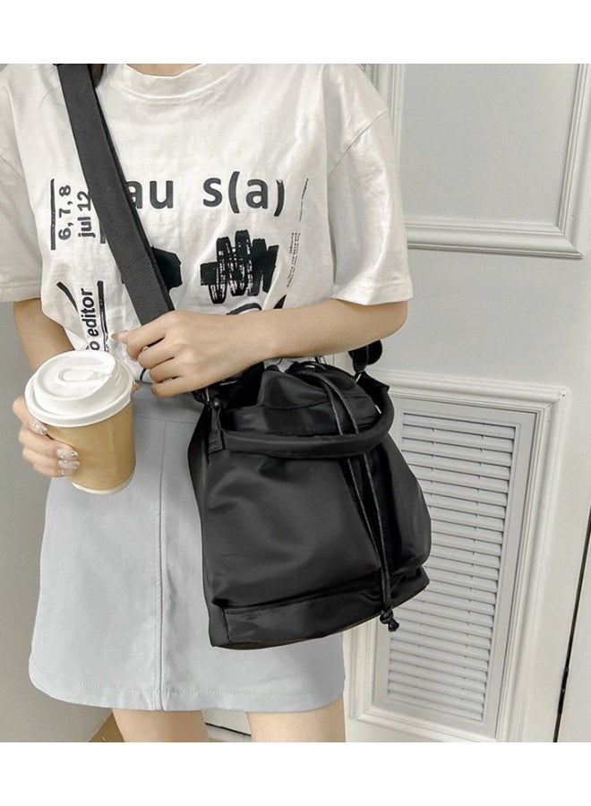 ميكسد شخصية واحدة حقيبة الكتف عارضة سحب الحبل أضعاف حقيبة قدرة كبيرة محمولة حقيبة نايلون دلو - Image 4