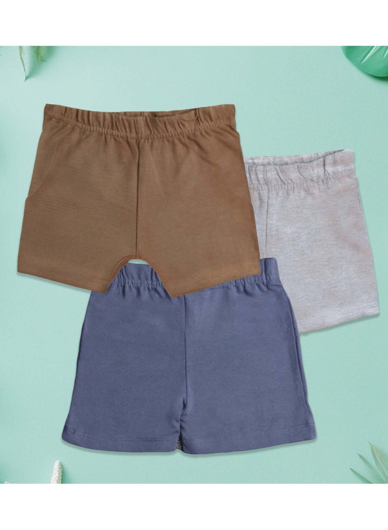 LUAY 100%  Cotton Ultra soft fabric Baby Toddler Boys & Girls Shorts Cotton Linen Summer Loose Shorts Combo Pack Elastic Waist Solid Jogger Short Pants  - Image 1