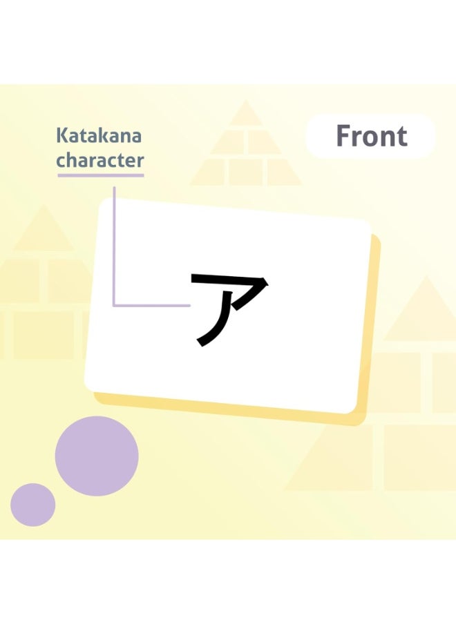 CARDDIA Japanese Syllabary - Katakana Flash Cards (with Stroke-Order Diagrams and Example Words), Standard Playing Card Size, Sturdy, Water Resistant  - Image 2