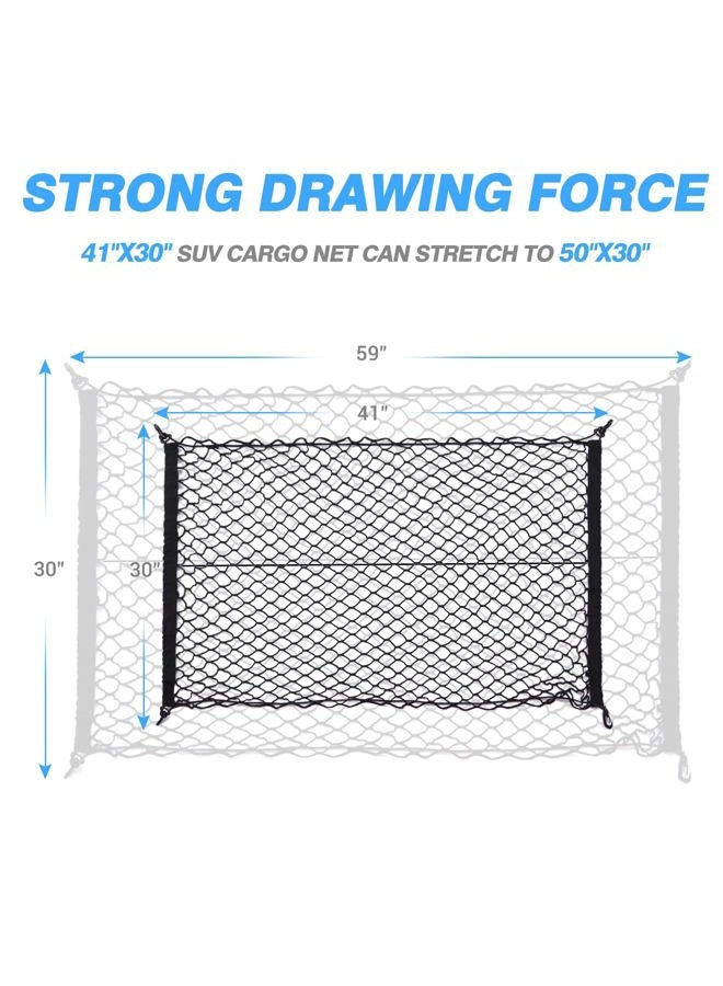 MICTUNING Rear Cargo Net,Cargo Net Car Car Boot Cargo Net with 4 Hooks for SUV Truck Bed,Great (（41x30）inch) - Image 5