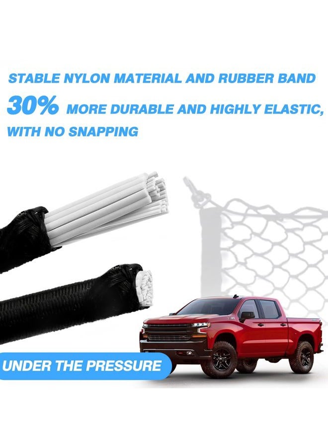 MICTUNING Rear Cargo Net,Cargo Net Car Car Boot Cargo Net with 4 Hooks for SUV Truck Bed,Great (（41x30）inch) - Image 4