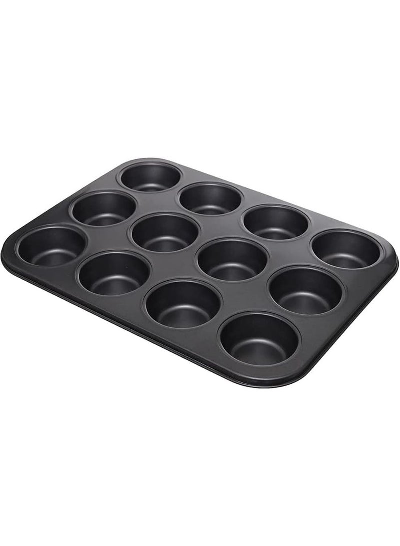 Sharpdo 12-Cavity Muffin Cupcake Mold Black