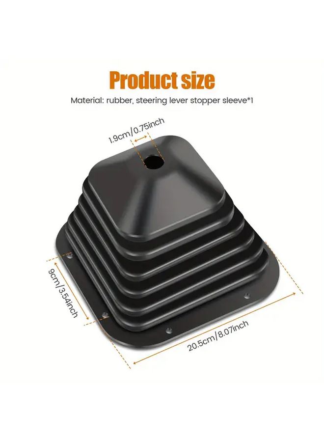 Black Heavy Duty Truck Transmission Shift Lever Dust Cover Corrugated Rubber Fabric Gear Shift Boot - Image 2