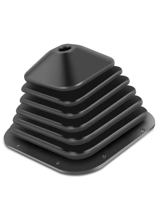 Black Heavy Duty Truck Transmission Shift Lever Dust Cover Corrugated Rubber Fabric Gear Shift Boot - Image 1