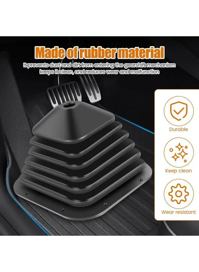 Black Heavy Duty Truck Transmission Shift Lever Dust Cover Corrugated Rubber Fabric Gear Shift Boot - Image 4