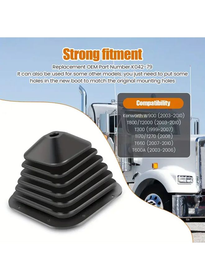 Black Heavy Duty Truck Transmission Shift Lever Dust Cover Corrugated Rubber Fabric Gear Shift Boot - Image 5