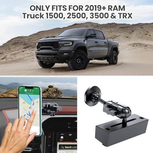 SwiftGaze Metal Magnetic Phone Mount for 2019+ RAM 1500/2500/3500 & 2019+ TXR, OEM Holes Screws Install Super Stable for Off Road Bumpy Road Dodge 1500 Phone Holder Cool Ram Accessory - Image 2