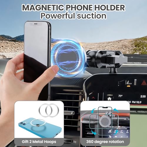 SwiftGaze Metal Magnetic Phone Mount for 2019+ RAM 1500/2500/3500 & 2019+ TXR, OEM Holes Screws Install Super Stable for Off Road Bumpy Road Dodge 1500 Phone Holder Cool Ram Accessory - Image 3
